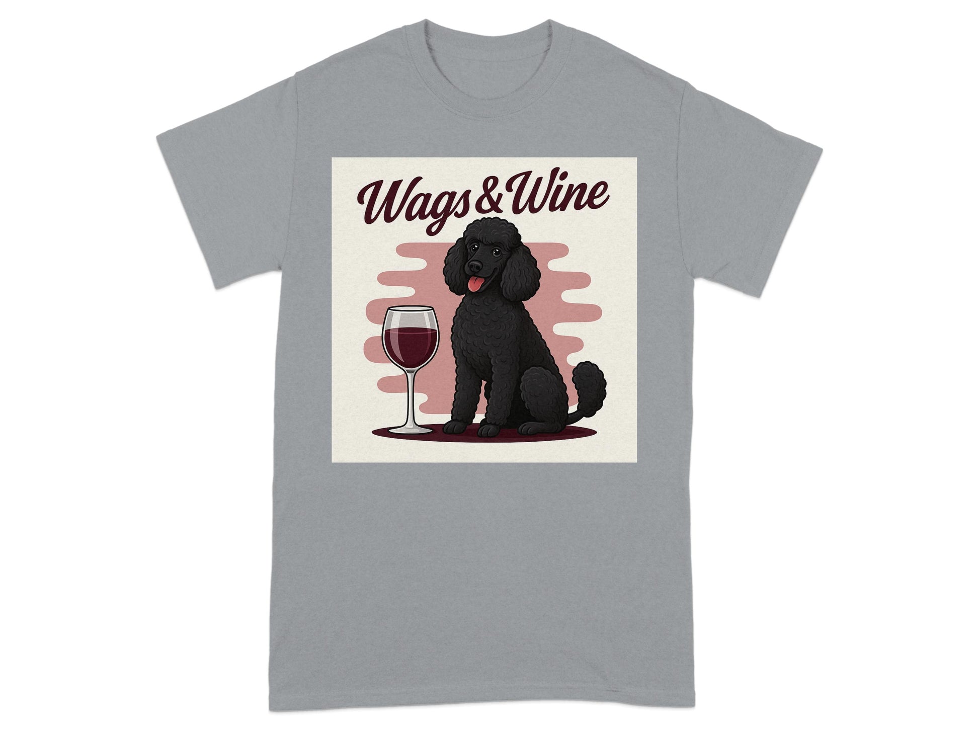 Wags and Wine Black Dog Gray T-Shirt product type