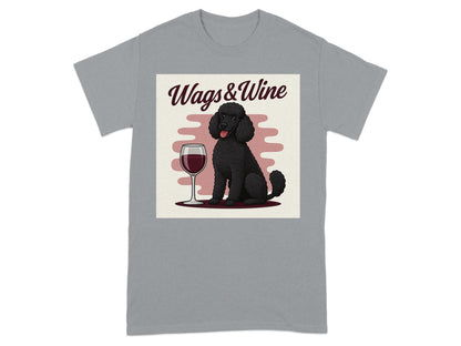 Wags and Wine Black Dog Gray T-Shirt product type