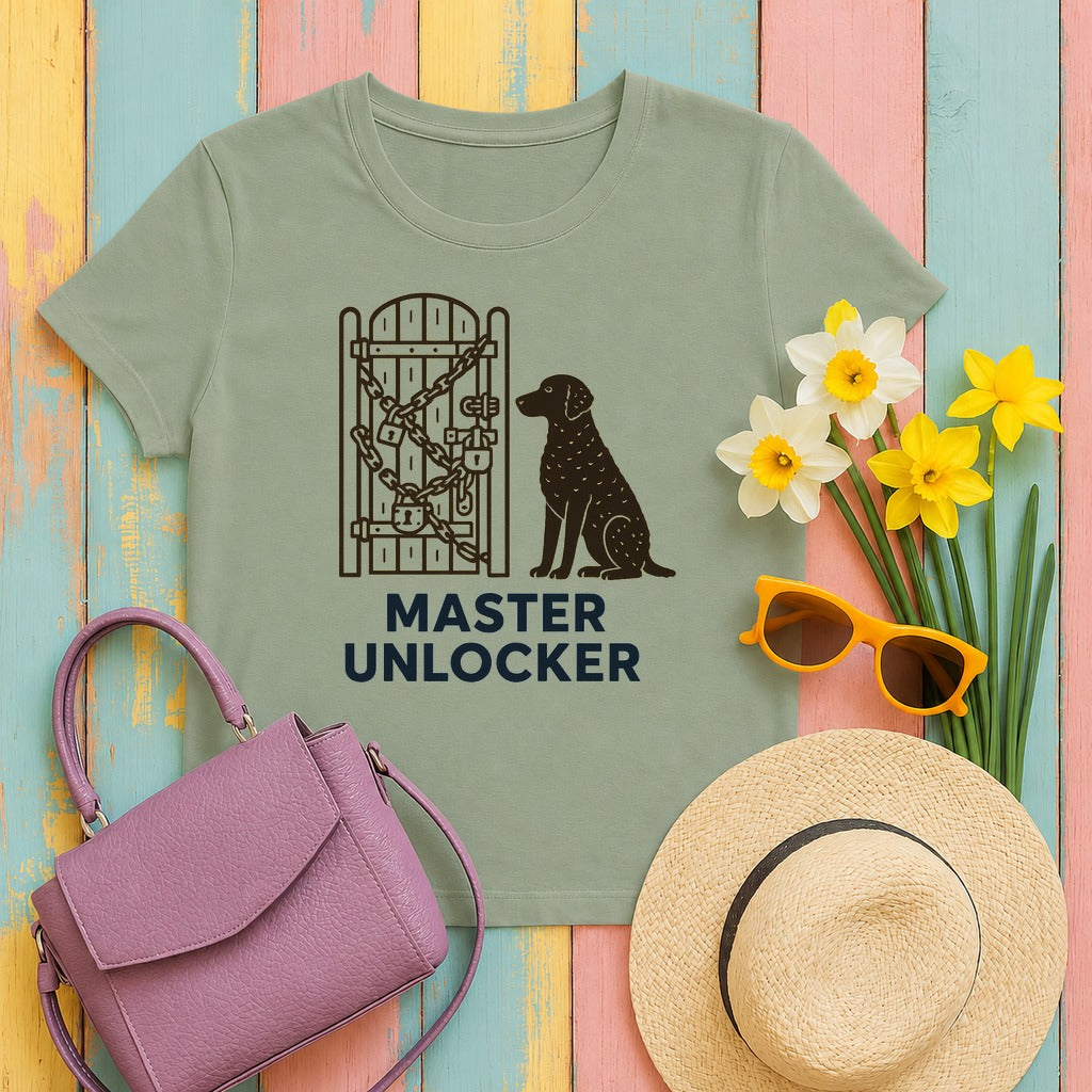 Curly-Coated Retriever Master Unlocker Tee in Sage
