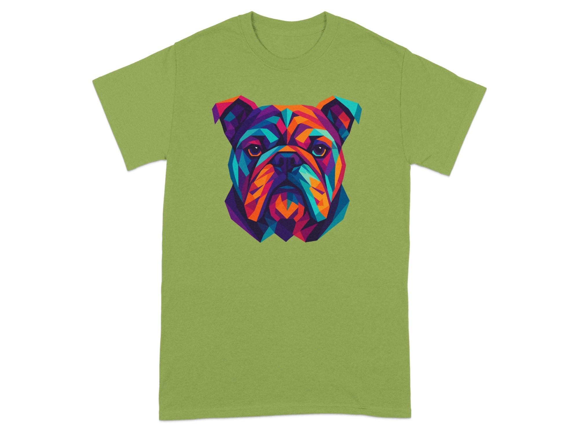 Colorful Geometric Bulldog Graphic Tee Product