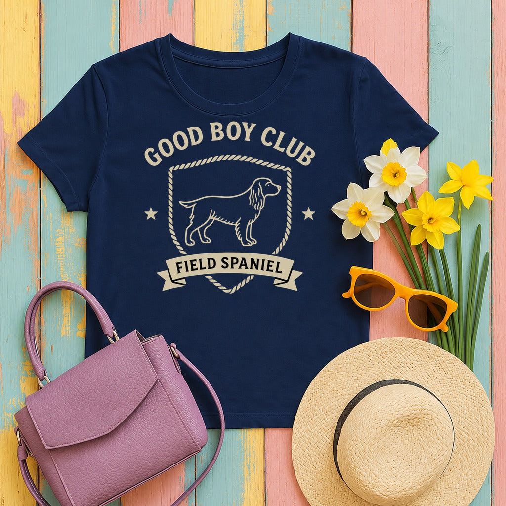 Field Spaniel Good Boy Club Tee flat lay hero