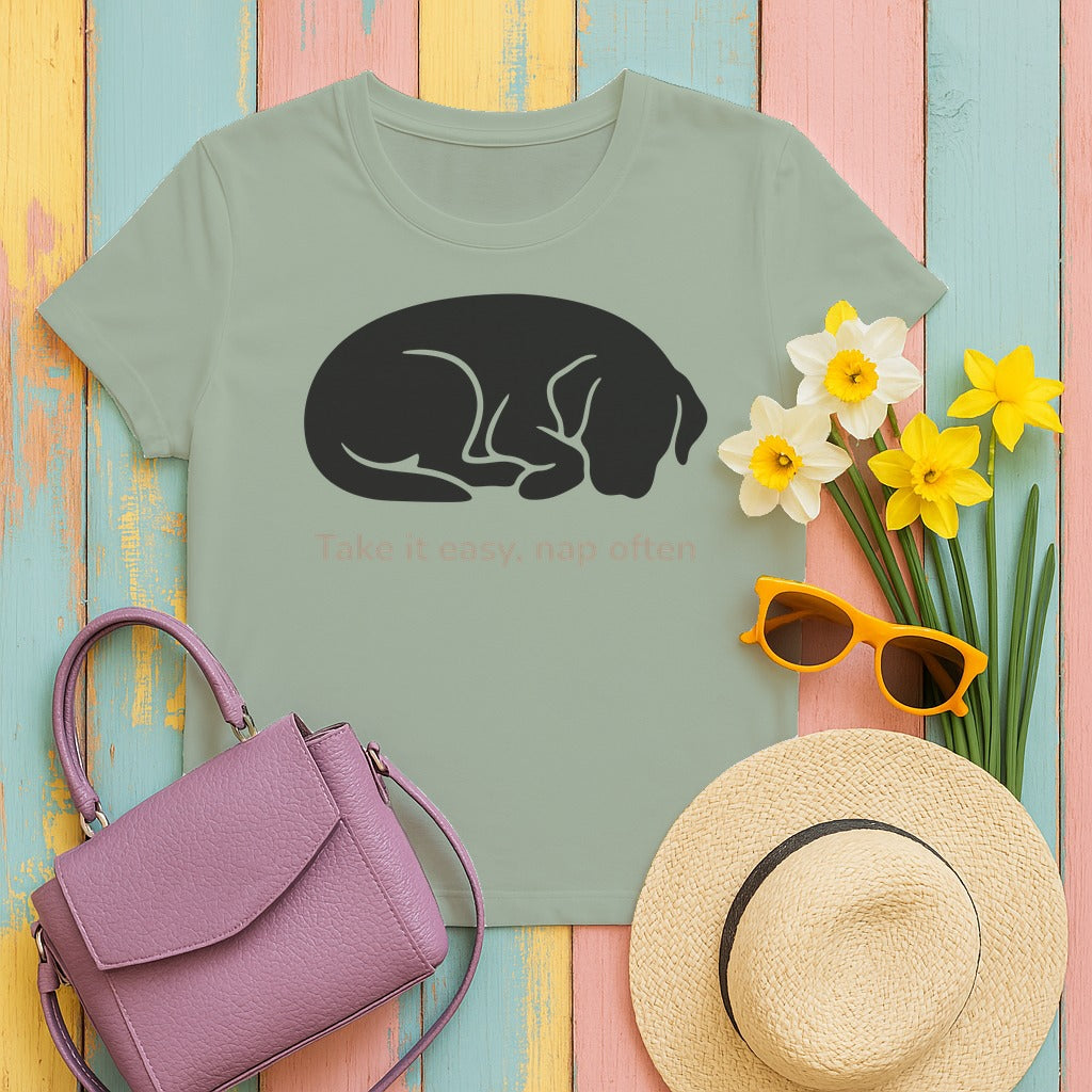 Take it Easy Vizsla T-Shirt in Bay