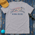 No Wings Still Flies Greyhound T-Shirt in Athletic Heather - flat lay