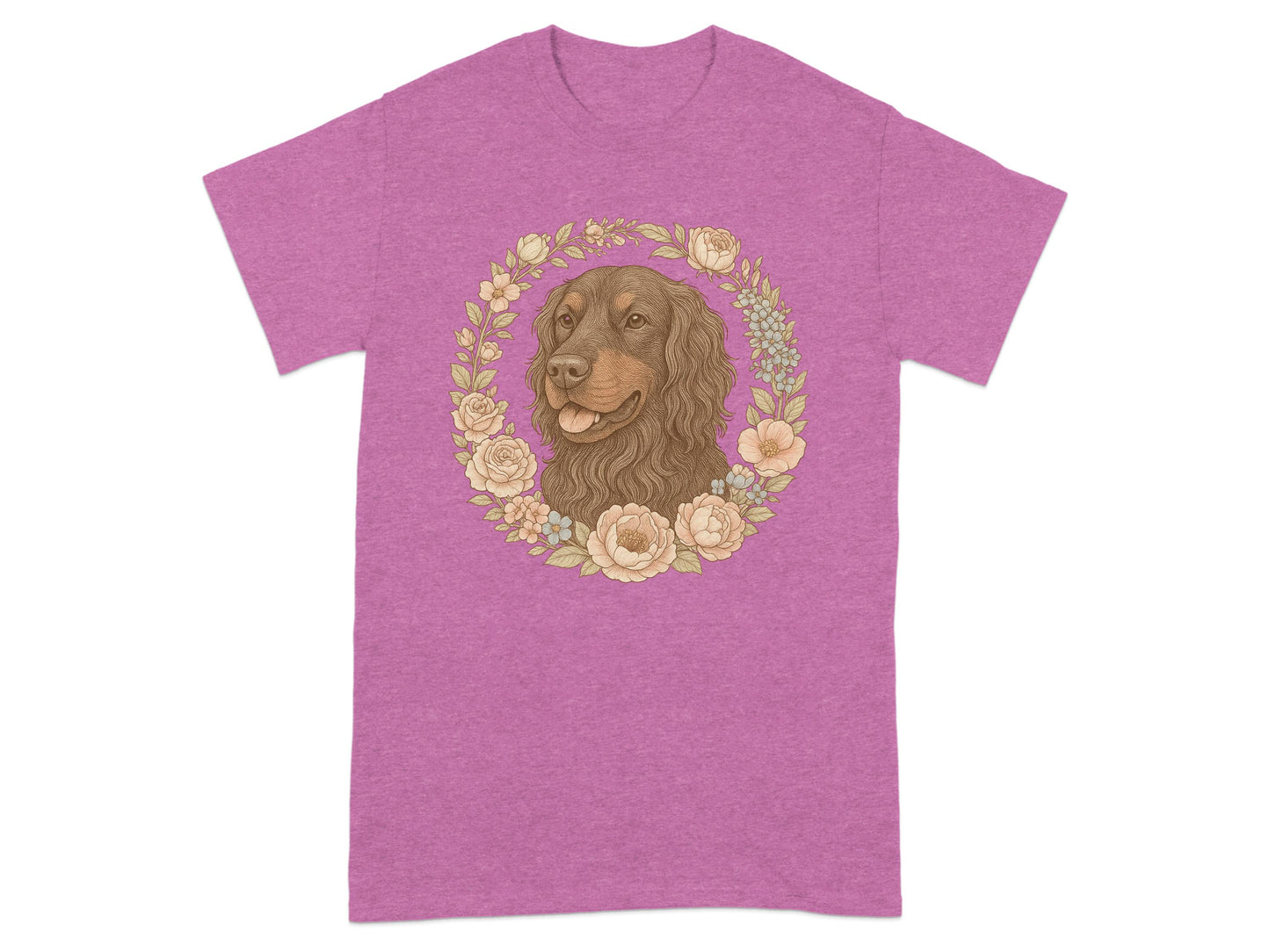 Floral Dog Graphic Print Pink T-shirt product