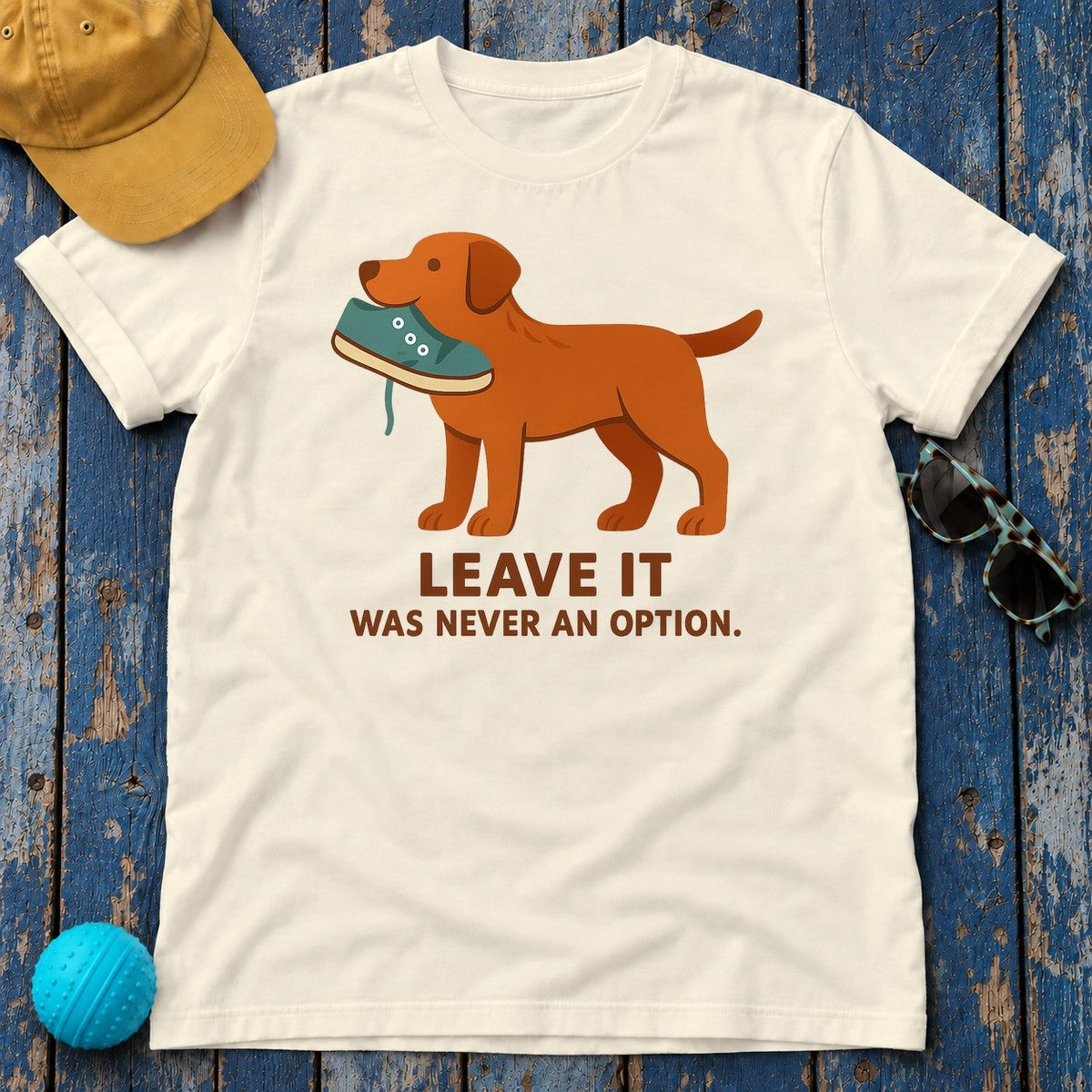 Sedge Chesapeake Bay Retriever Leave It Tee in Natural