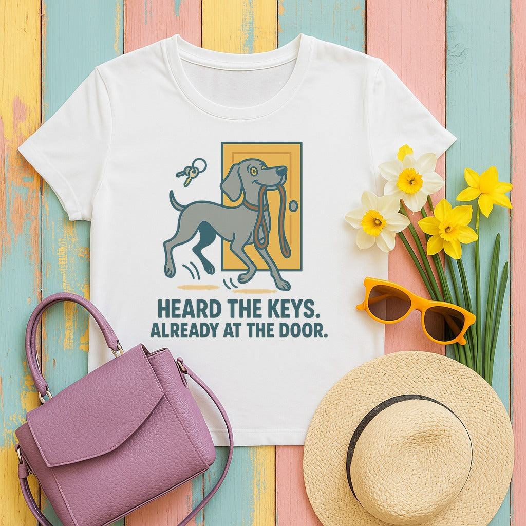 Weimaraner Heard the Keys Tee in White