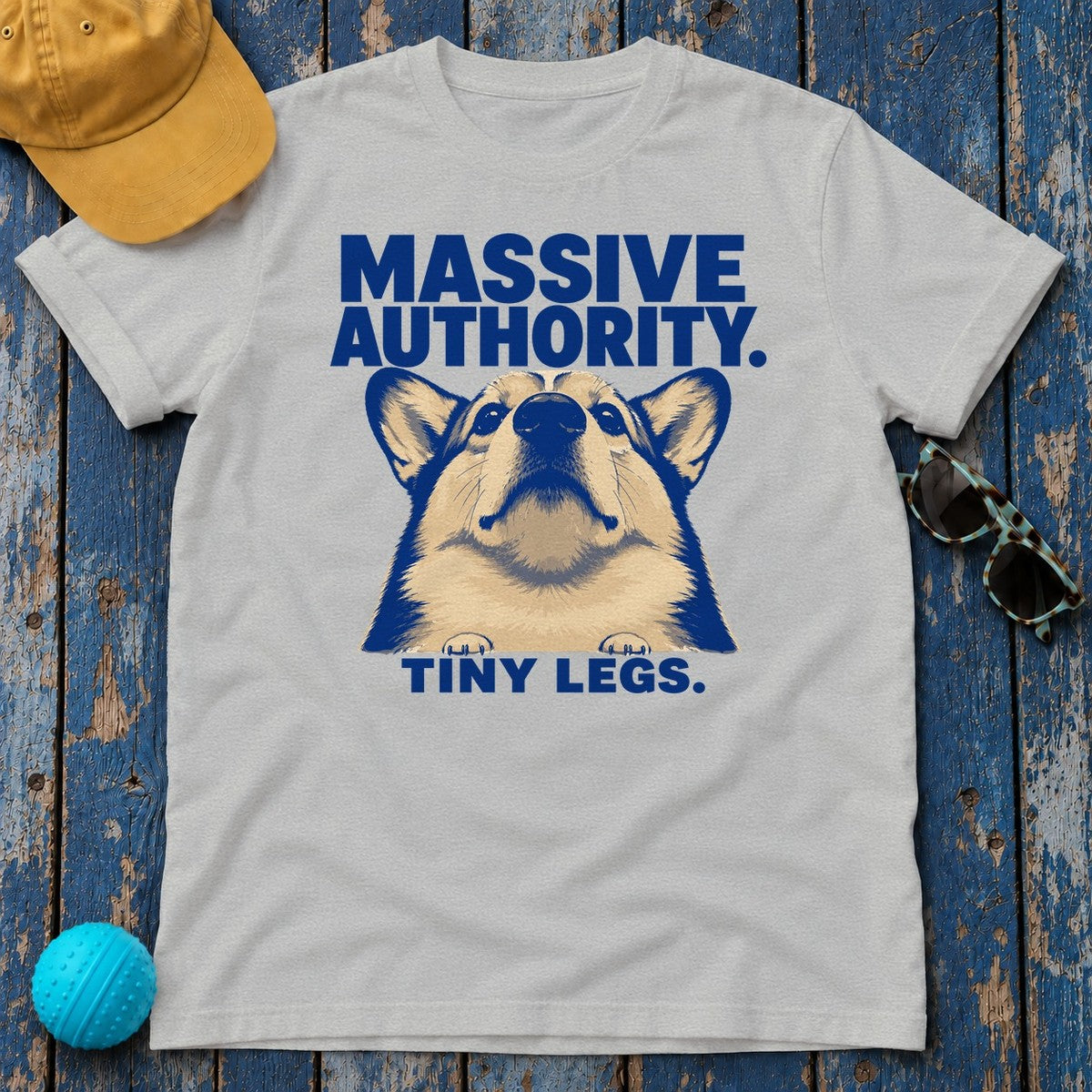 Corgi Authority: Tiny Legs T-Shirt in Sport Grey