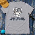 Every Walk Is An Investigation Corgi Engraving T-Shirt in Athletic Heather