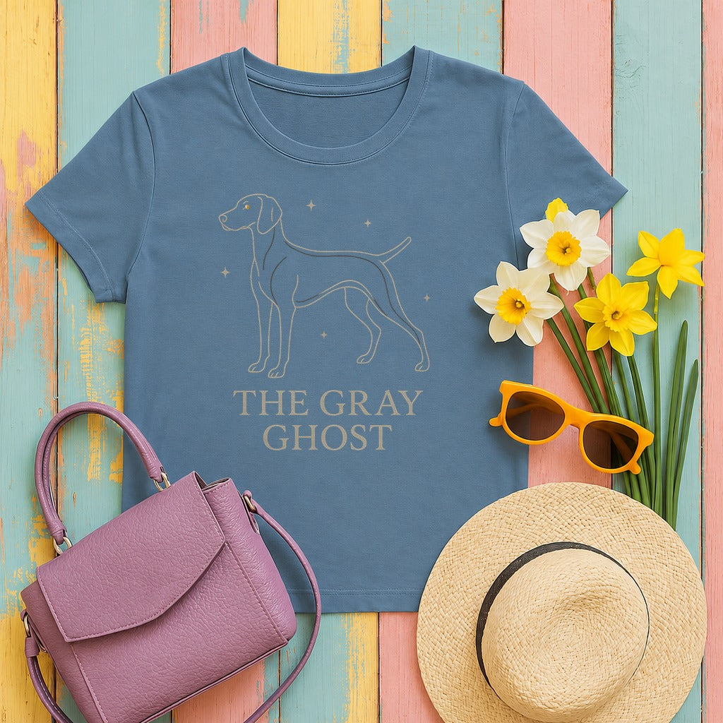 Weimaraner The Gray Ghost Tee in Steel Blue