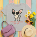 Chihuahua Pocket Sized Diva T-shirt in Ash