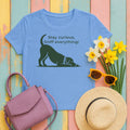 Stay Curious Dog Play Bow Graphic T-Shirt in Carolina Blue