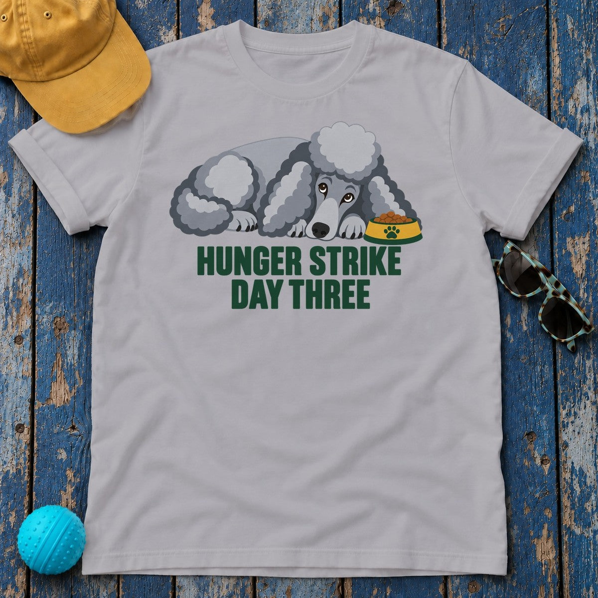 Hunger Strike Day Three Poodle T-Shirt in Athletic Heather