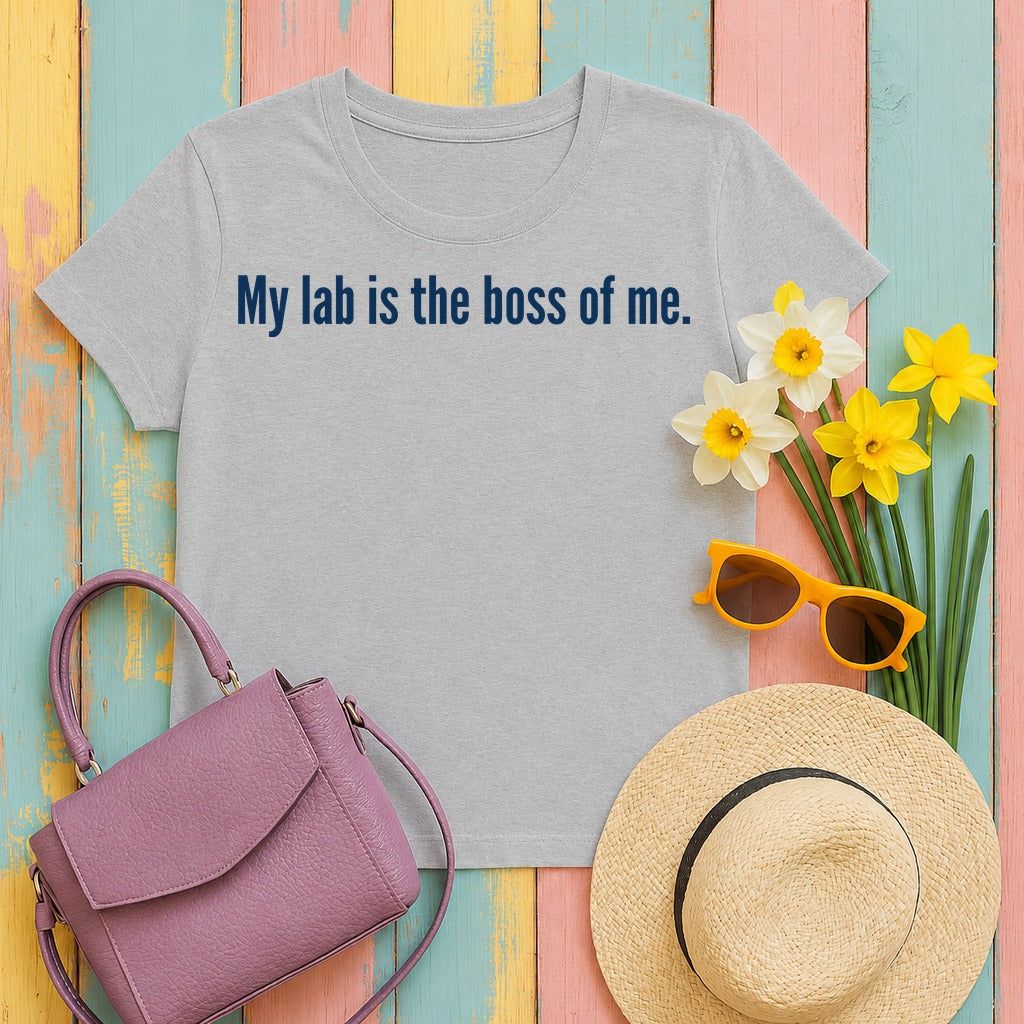 My Lab Is The Boss Of Me T-Shirt in Sport Grey