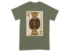 T-shirt with queen of hearts playing card featuring two chihuahuas.