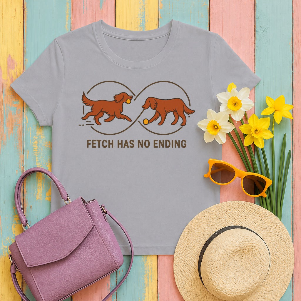 Irish Setter Fetch Has No Ending T-shirt in Athletic Heather