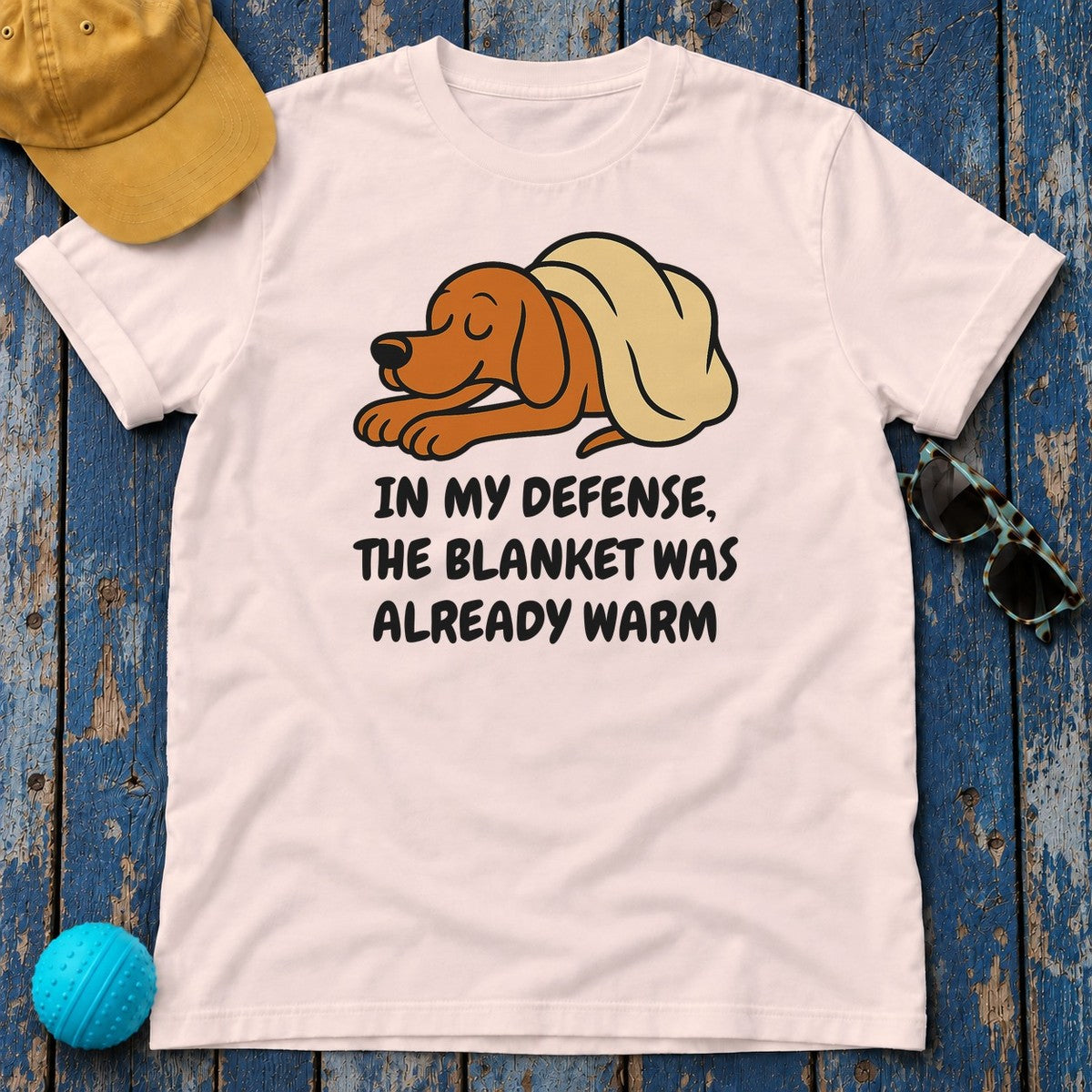 Vizsla Blanket Was Already Warm Tee in Soft Pink