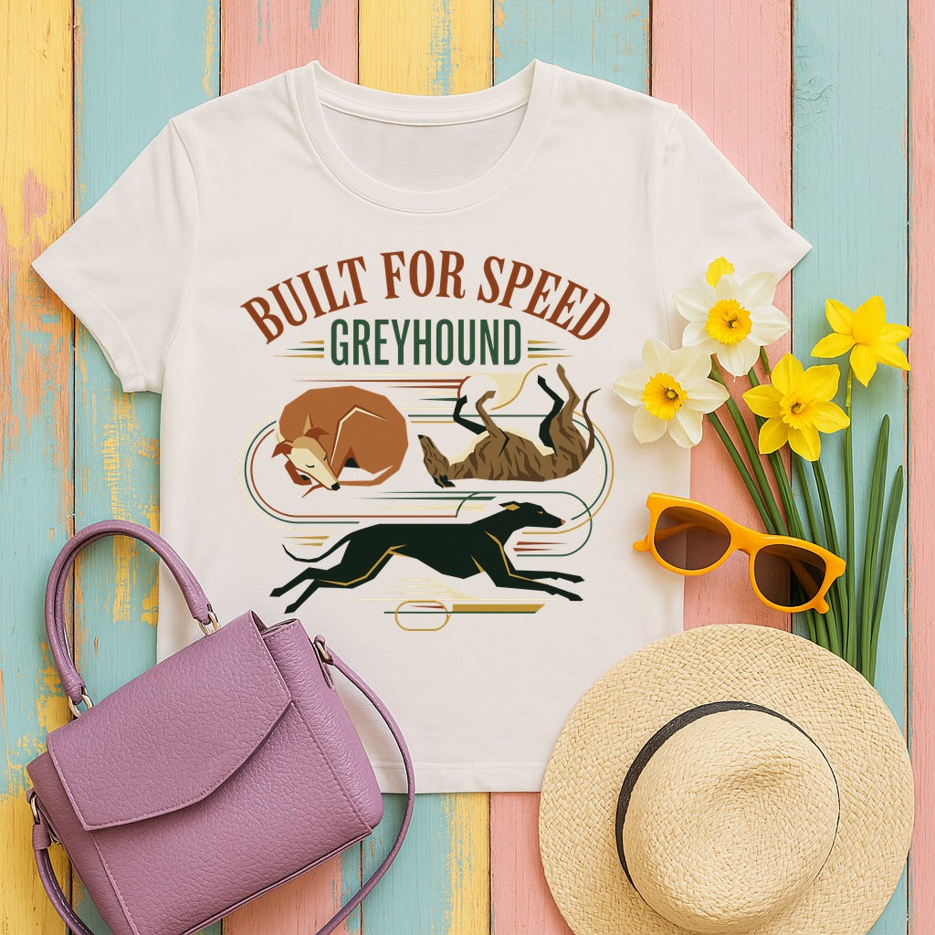 Built For Speed Greyhound T-shirt in Ice Grey