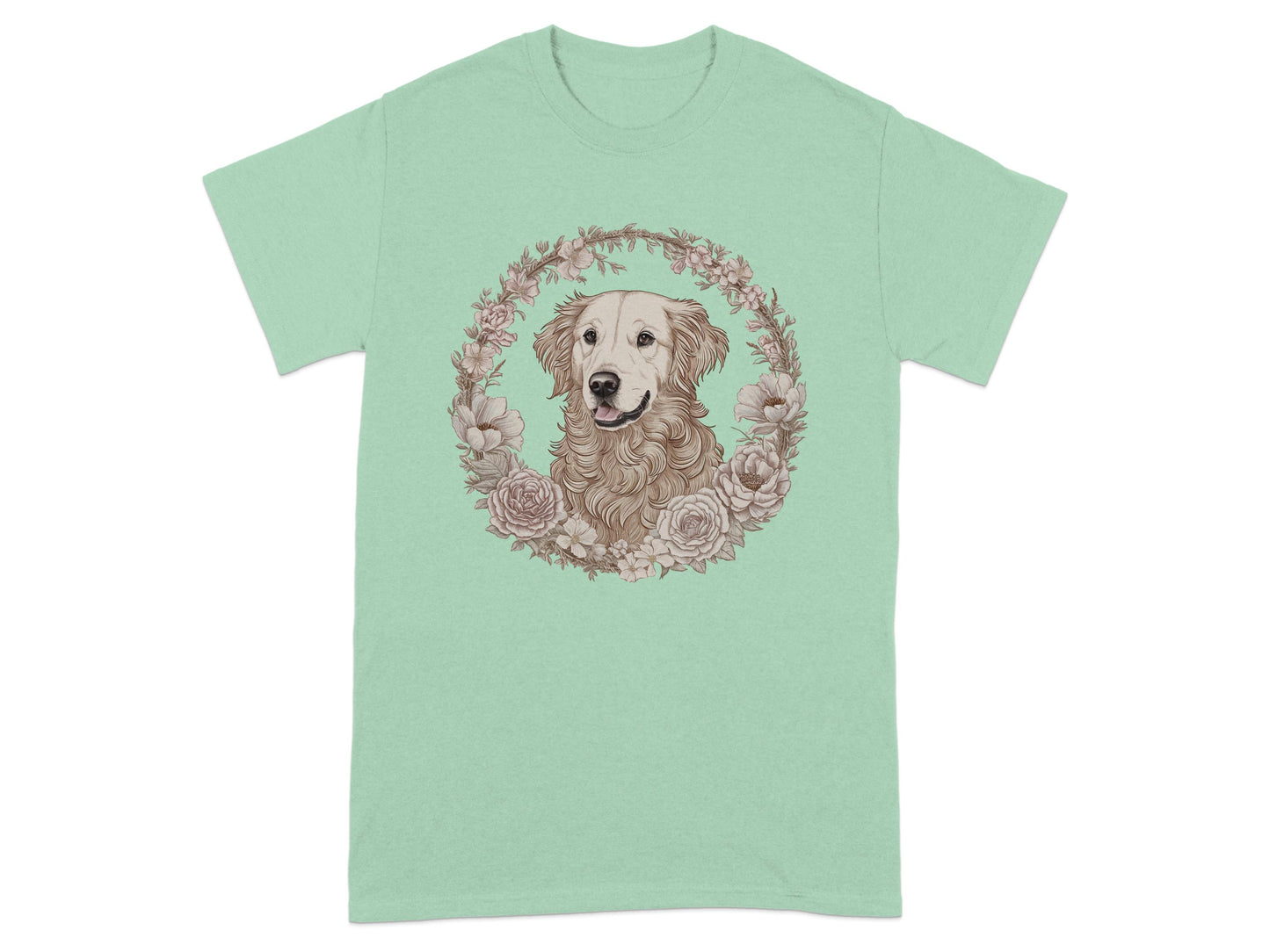 Golden Retriever Floral Graphic Tee product