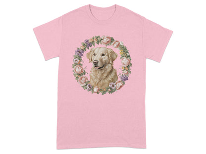 Floral Wreath Golden Retriever Graphic Tee product