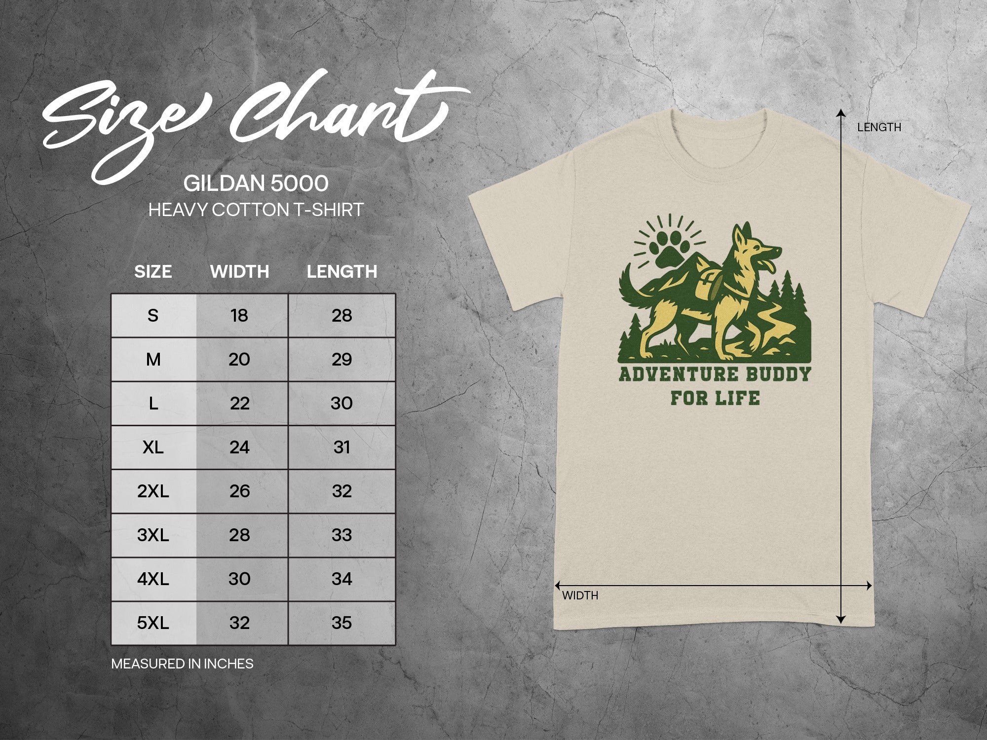 Adventure Buddy for Life Gildan 5000 Heavy Cotton T-shirt