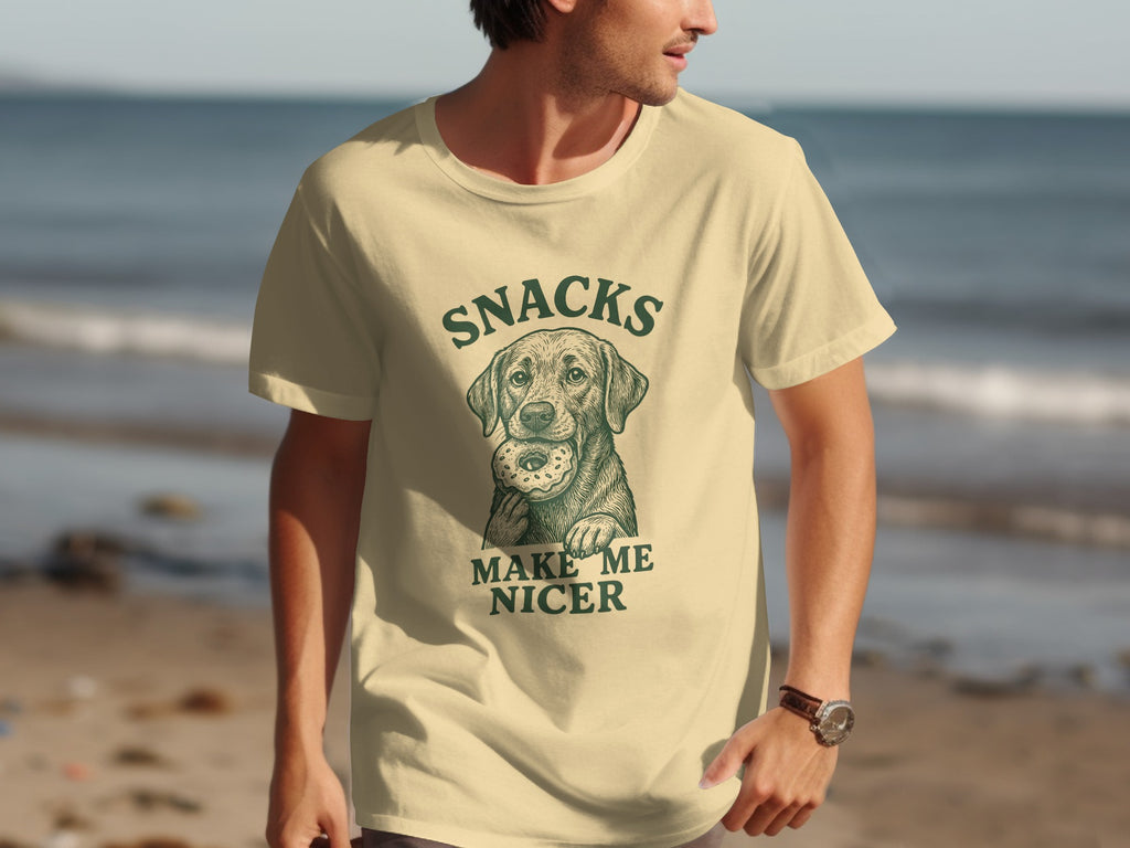 Snacks Make Me Nicer Dog Lover Casual T-Shirt