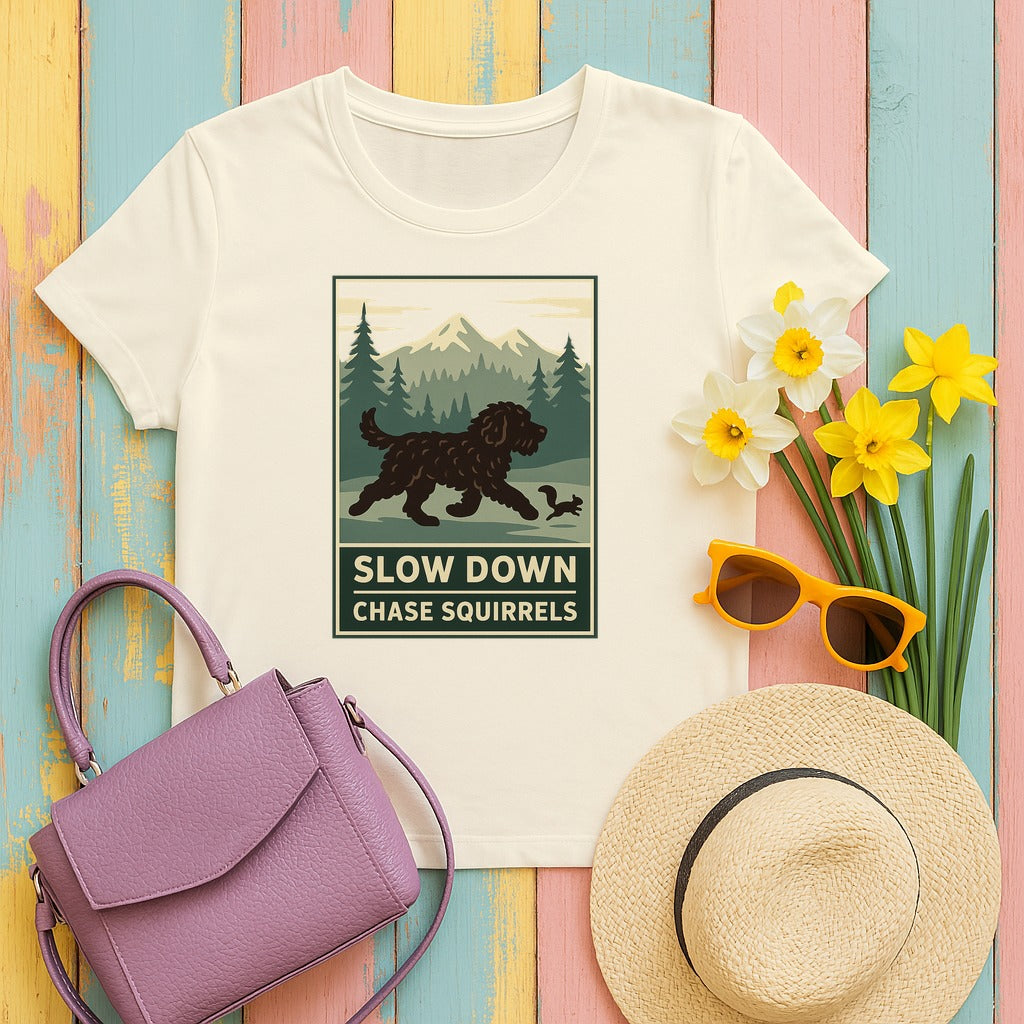 Barbet Slow Down. Chase Squirrels. Tee in Natural