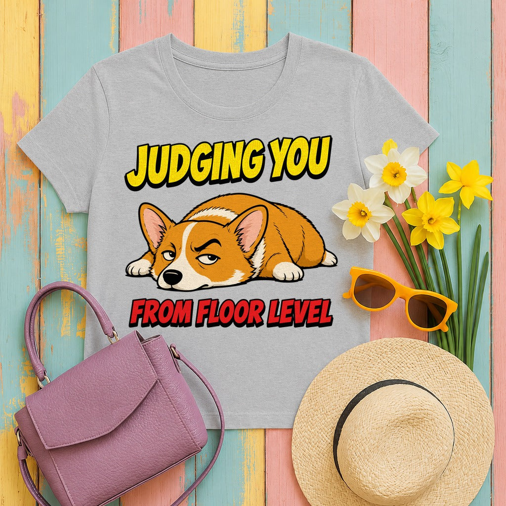 Judging Corgi Attitude T-Shirt in Sport Grey