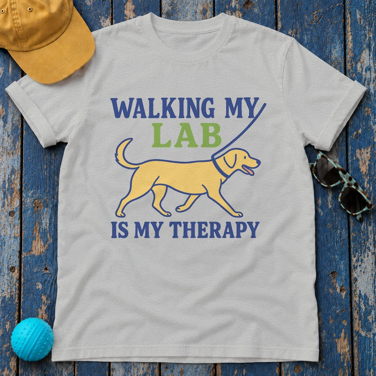 Walking My Lab T-Shirt in Sport Grey