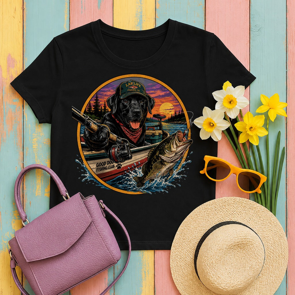 LabLife Fishing Co. T-Shirt in Black