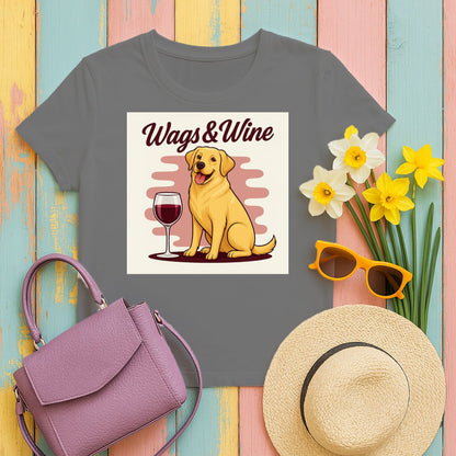 Wags and Wine Graphic Dog with Wine T-Shirt product