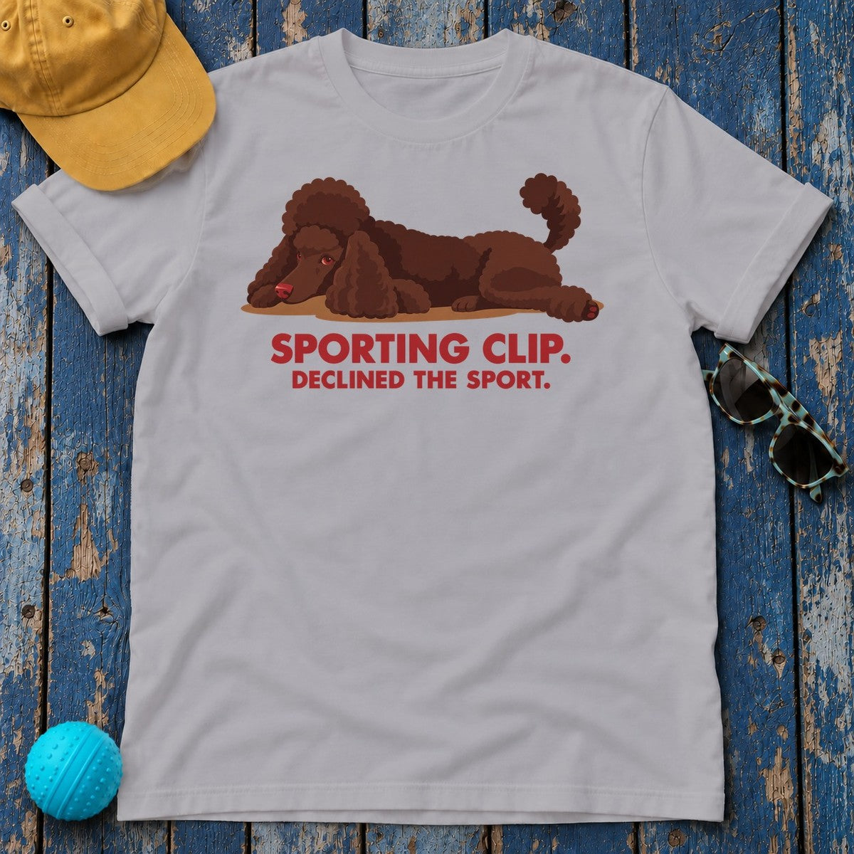 Sporting Clip Declined The Sport Poodle T-Shirt in Athletic Heather