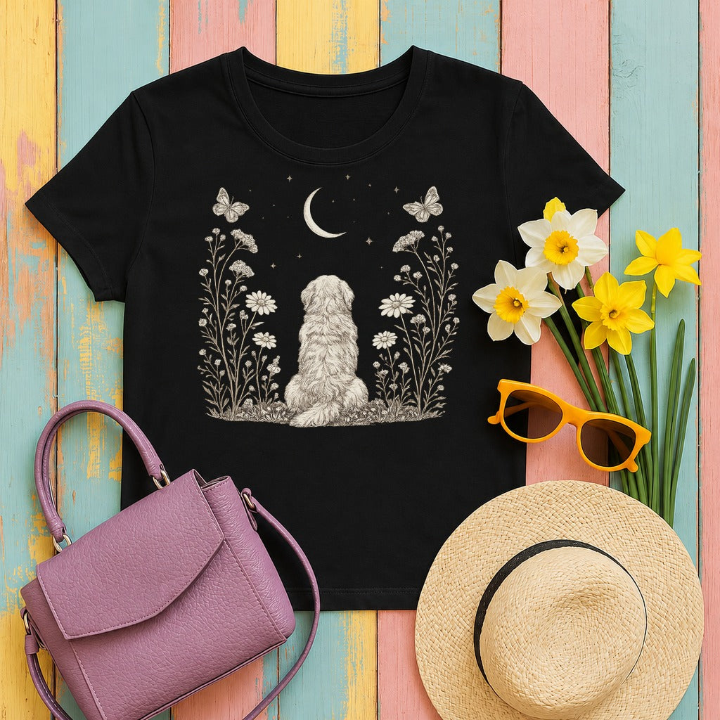 migbackfill cottage-core-golden-retriever-t-shirt tee flat lay hero v8