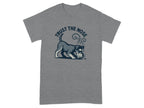 Grey t-shirt with a dog sniffing on the front, text "Trust the Nose".