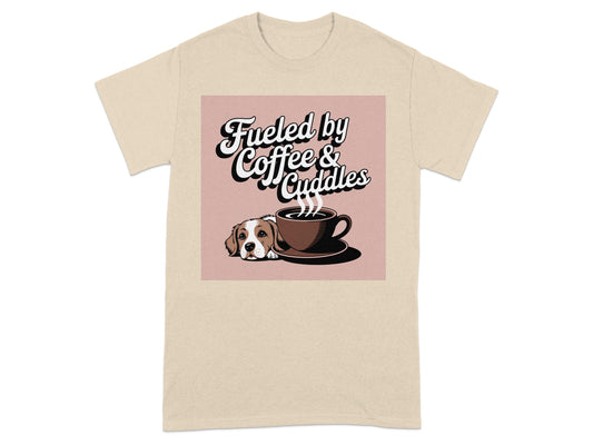 Fueled by Coffee and Cuddles Graphic T-Shirt product type