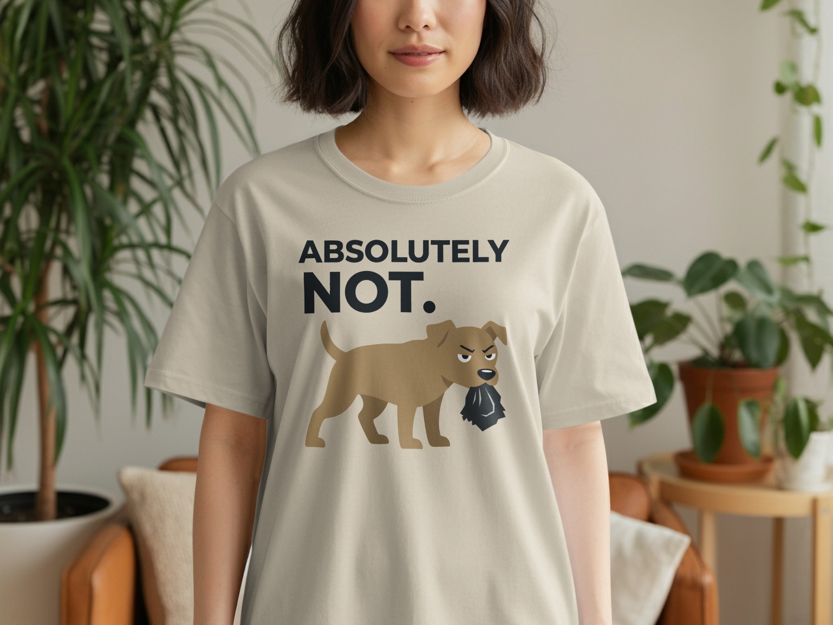 Absolutely Not Angry Dog Graphic Tee Shirt