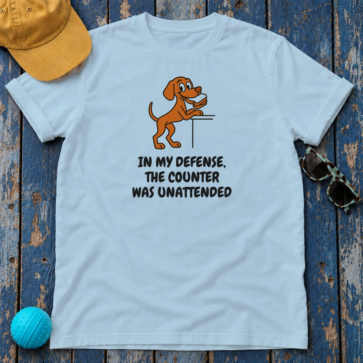 Vizsla Counter Was Unattended Tee in Light Blue