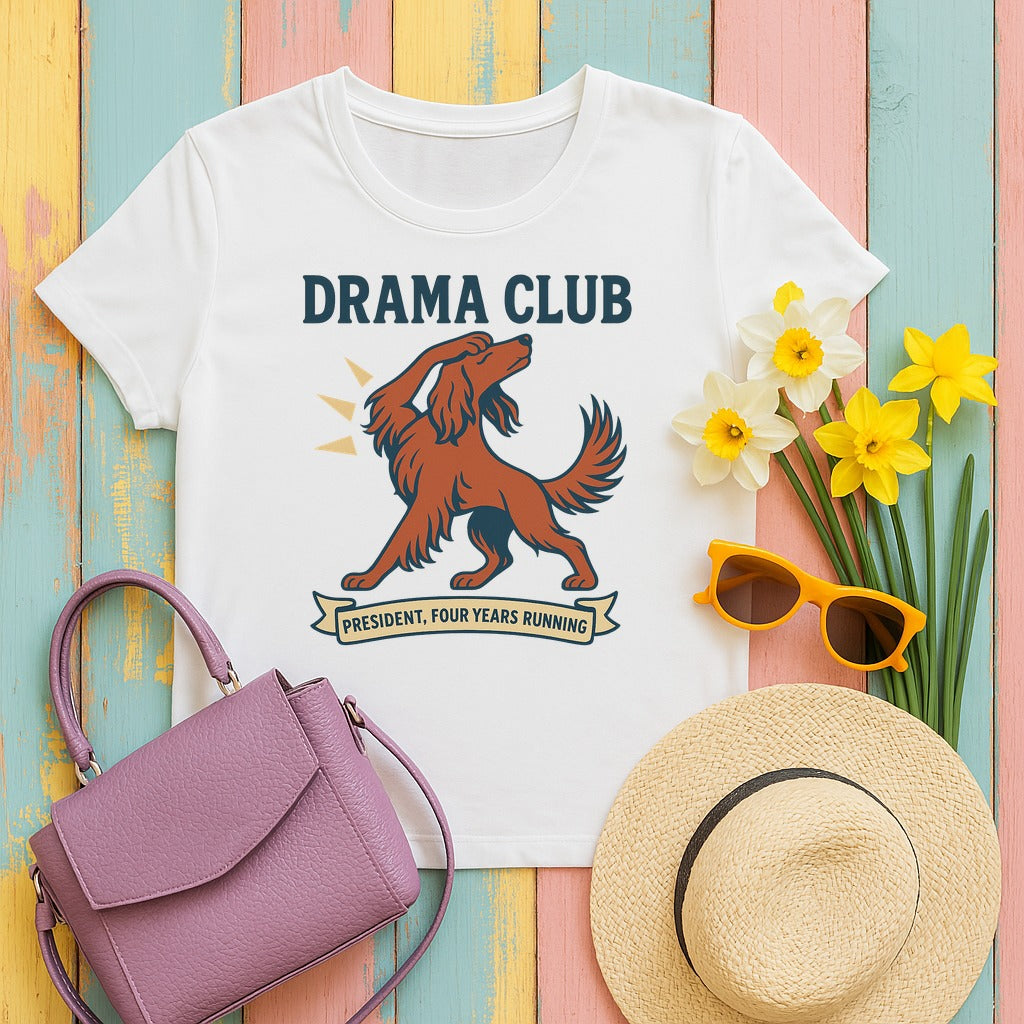 Irish Setter Drama Club President T-shirt in White