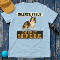 Deeply Suspicious Sheltie T-shirt in Light Blue