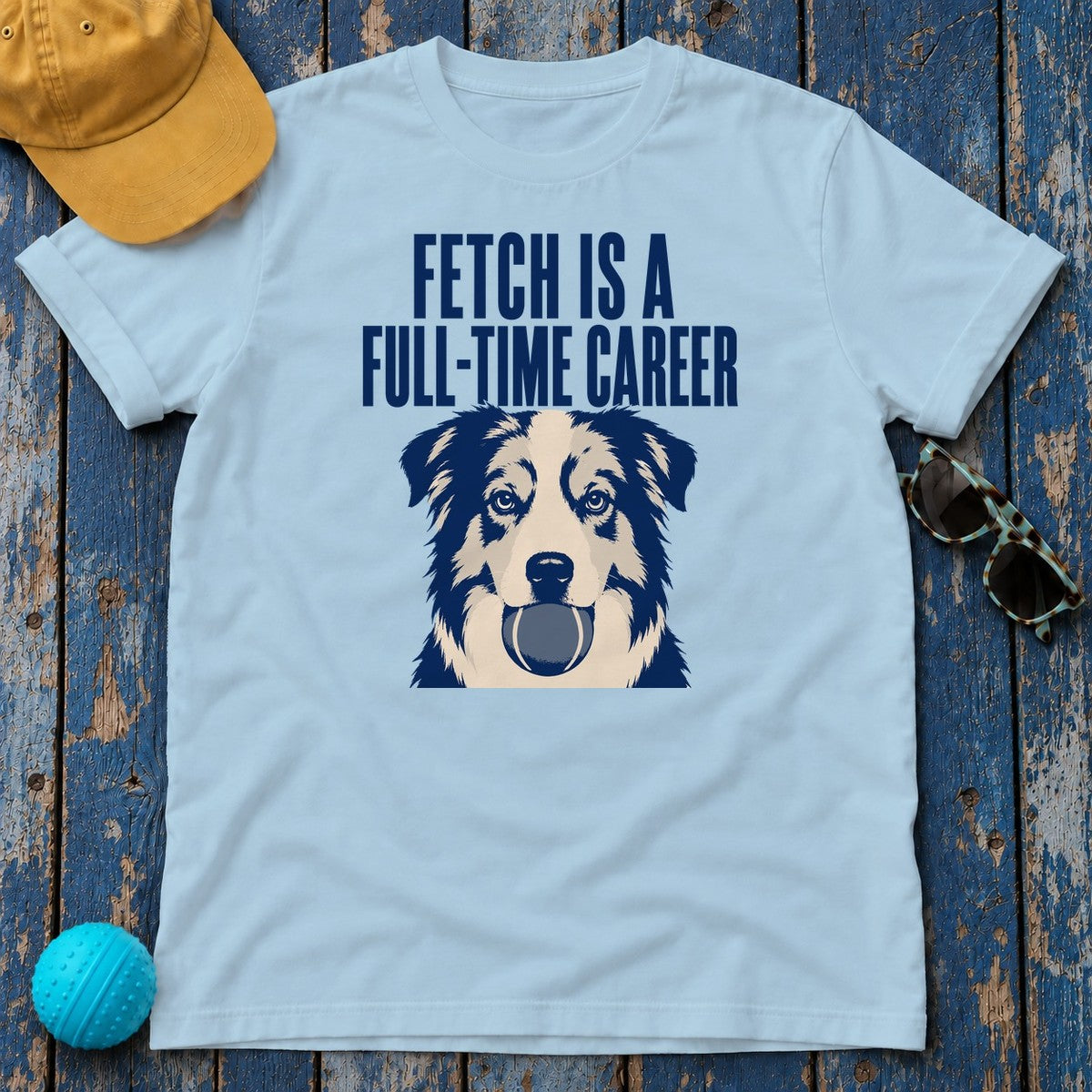 Fetch Career Aussie T-Shirt in Light Blue