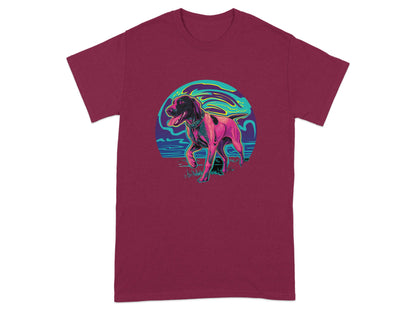 Vibrant Neon Dog Art Graphic T-shirt product