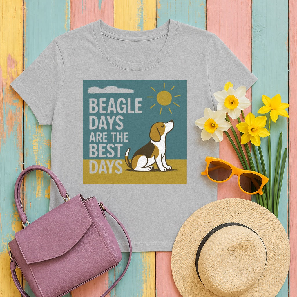 Beagle Days Retro Sunshine T-shirt in Sport Grey
