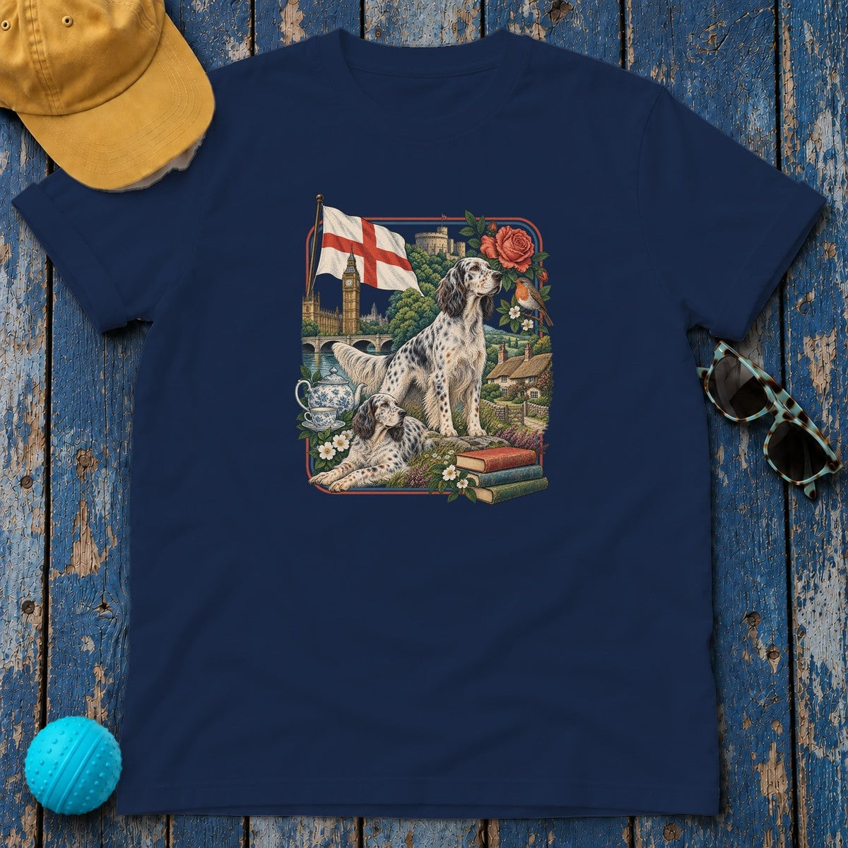 English Setter England Heritage T-Shirt in Navy