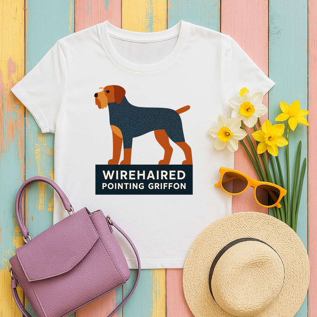 Wirehaired Pointing Griffon Silhouette T-shirt in White