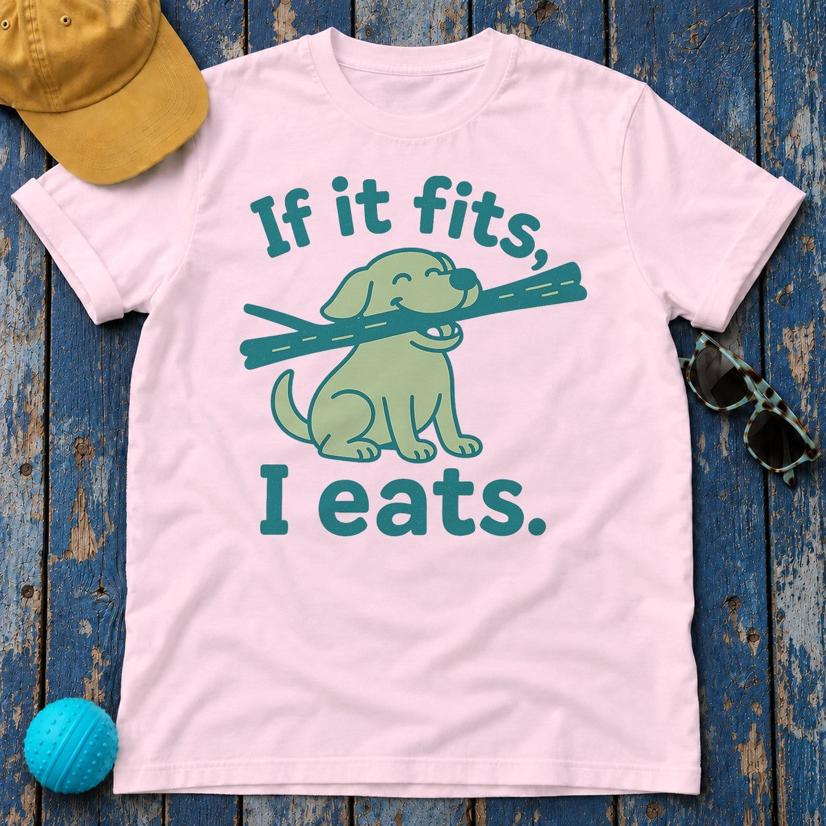 If It Fits I Eats T-Shirt in Light Pink