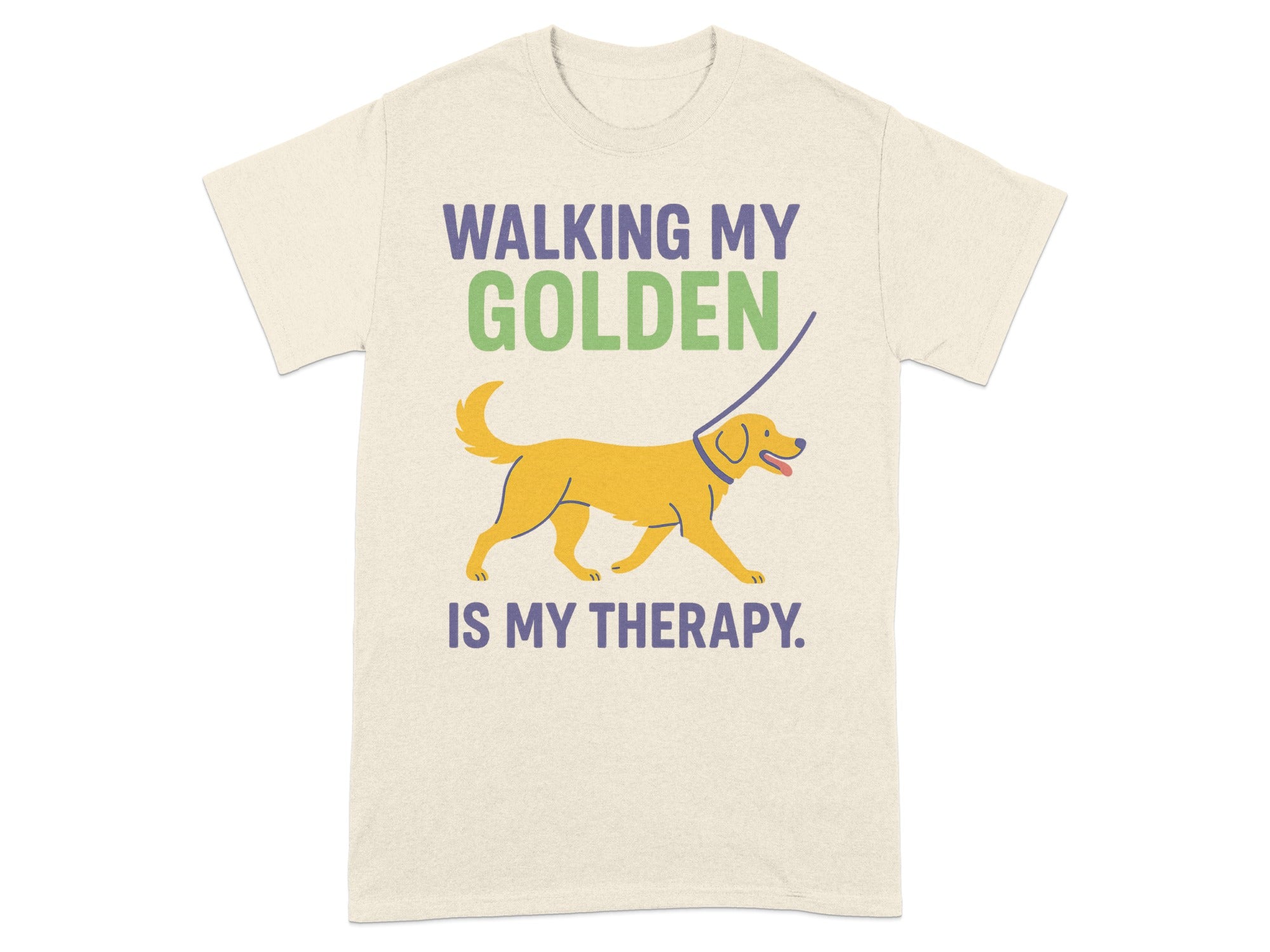 Walking My Golden Is My Therapy T-shirt