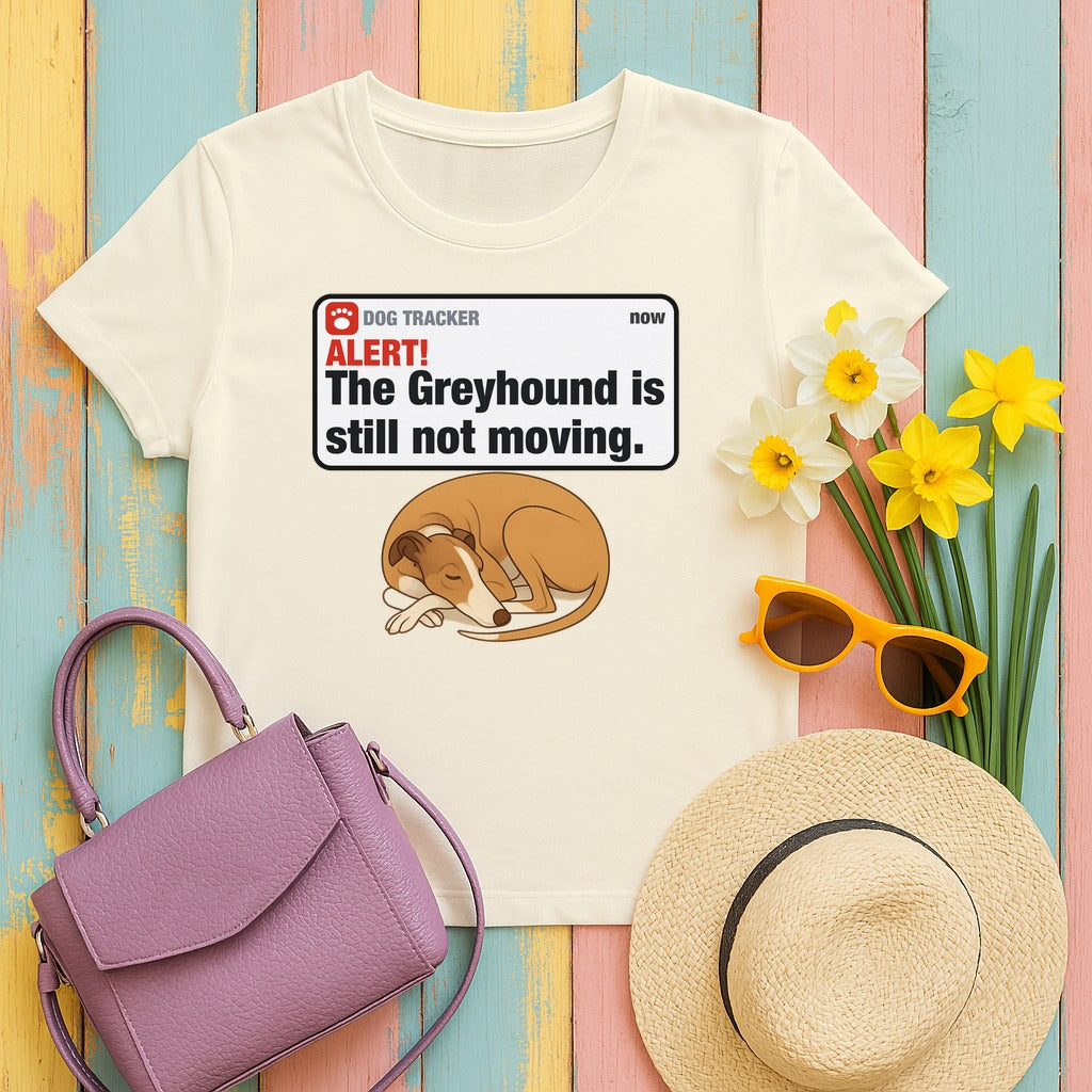 Greyhound Alert Still Not Moving Tee in Natural