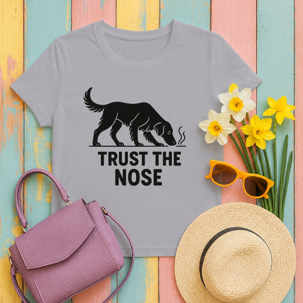 flat-coated retriever trust-the-nose tee flat lay hero