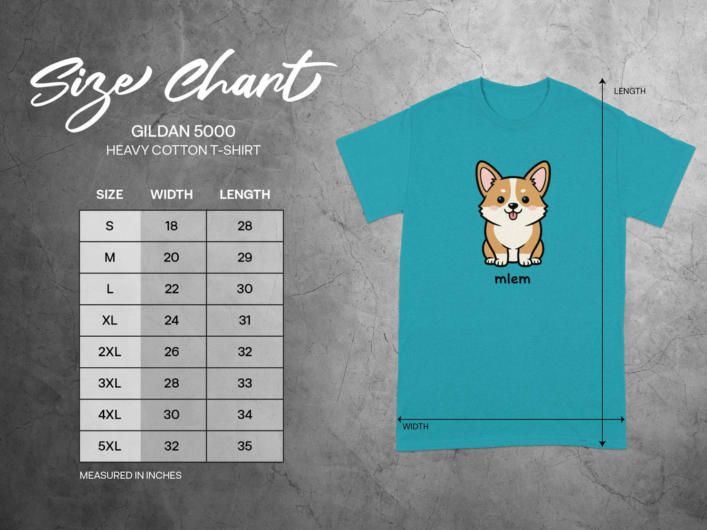 Cute Cartoon Corgi Mlem Gildan 5000 T-Shirt Product