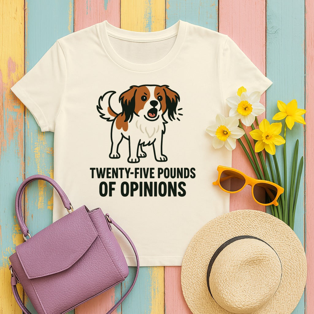 Kooikerhondje Twenty-Five Pounds Of Opinions Tee in Natural