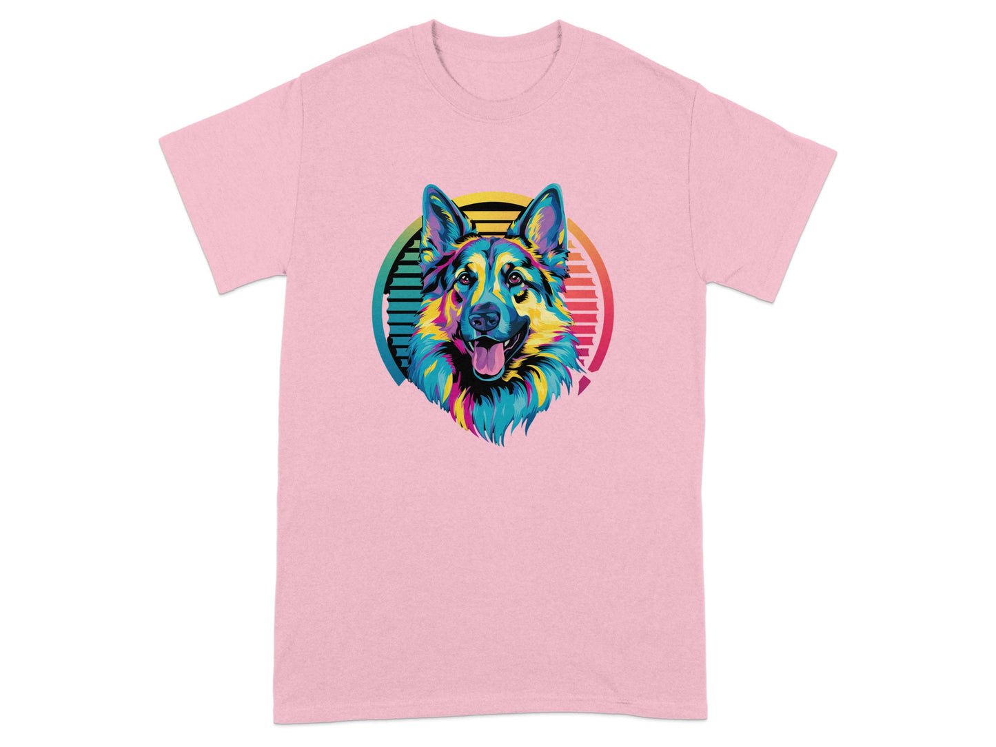 Pink T-shirt with Colorful German Shepherd product